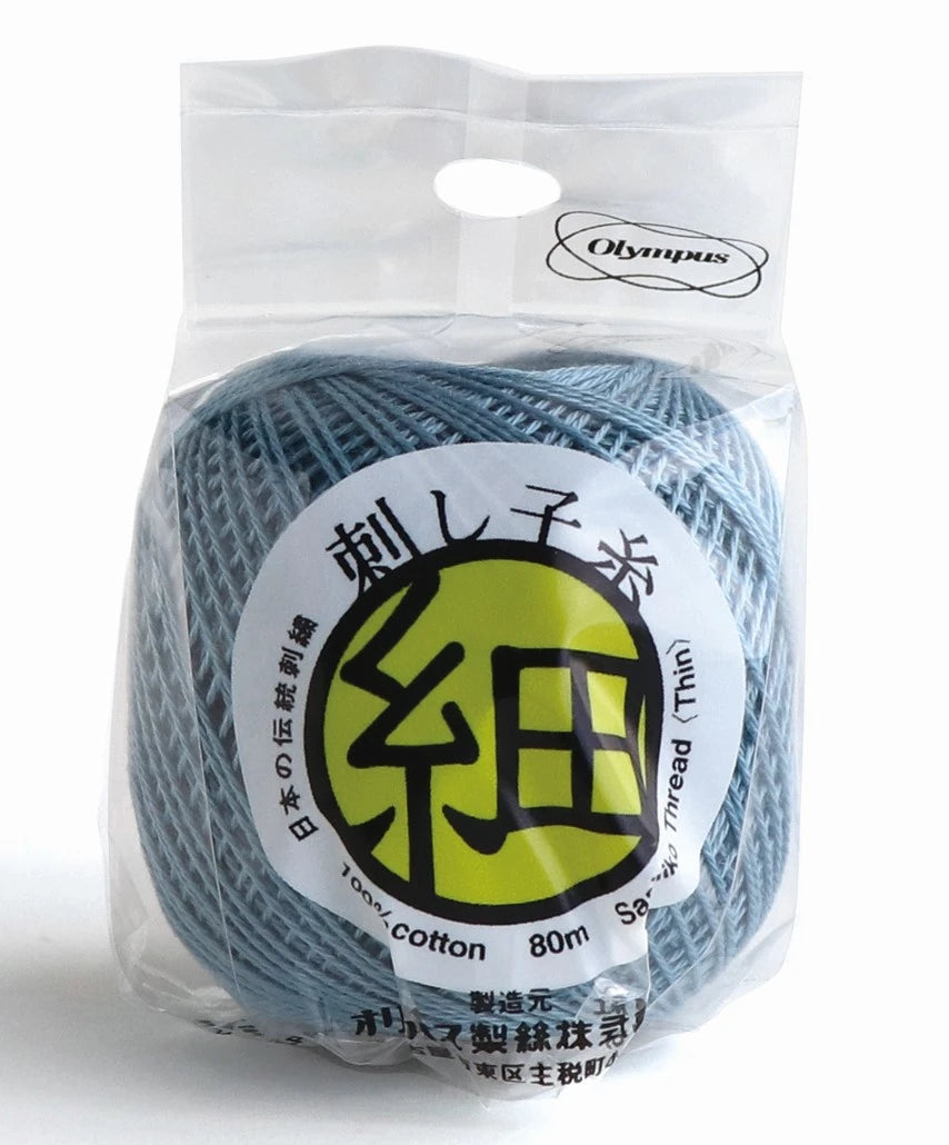 Sashiko Thread Fine Light Blue 80m