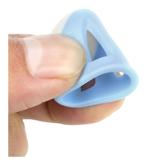 Silicone Thimble Medium / Small Size - Light Blue for hand sewing, quilting and needlework
