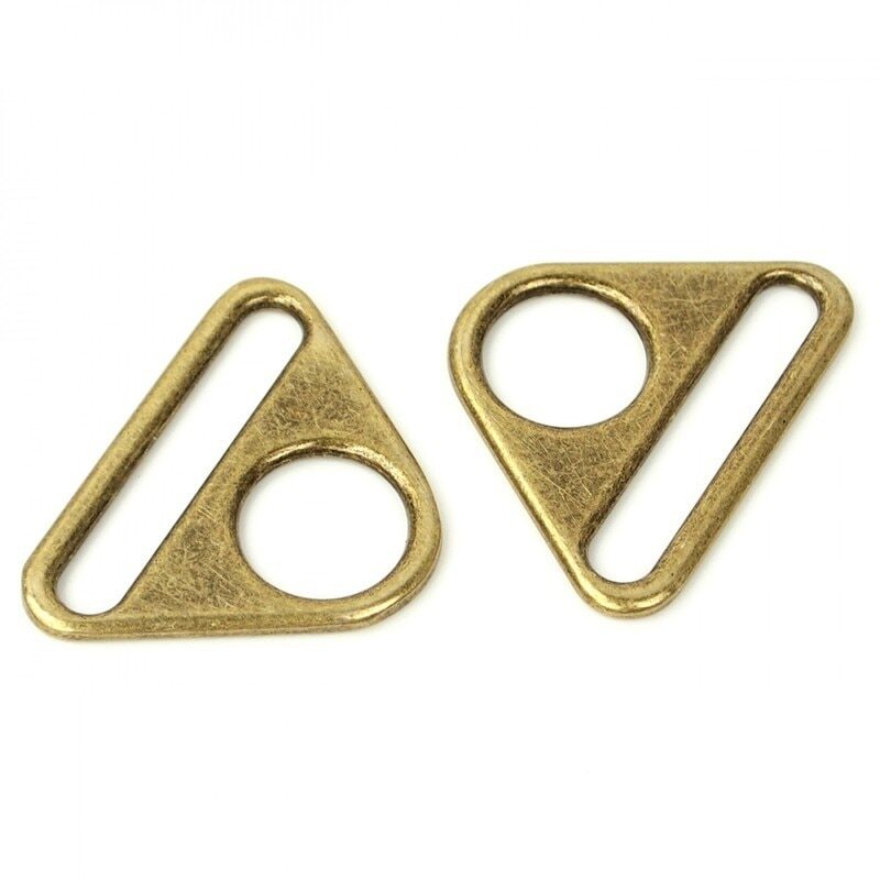 Triangle Ring 38 mm Antique - 2pc for bag making and sewing projects