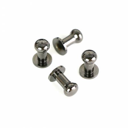 Four Tall Stud Buttons - Antique Gold by Sallie Tomato for garments, sewing and craft projects