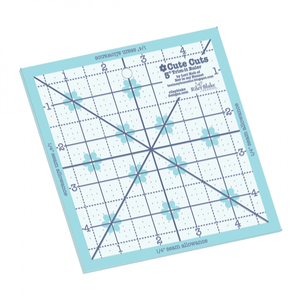 Lori Holt Cute Cuts Trim-it Ruler 127 mm SQUARE for precise cutting, marking and patchwork