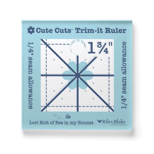 Lori Holt Cute Cuts Trim-it Ruler 38 mm x 38 mm for precise cutting, marking and patchwork