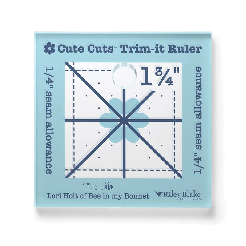 Lori Holt Cute Cuts Trim-it Ruler 38 mm x 38 mm for precise cutting, marking and patchwork