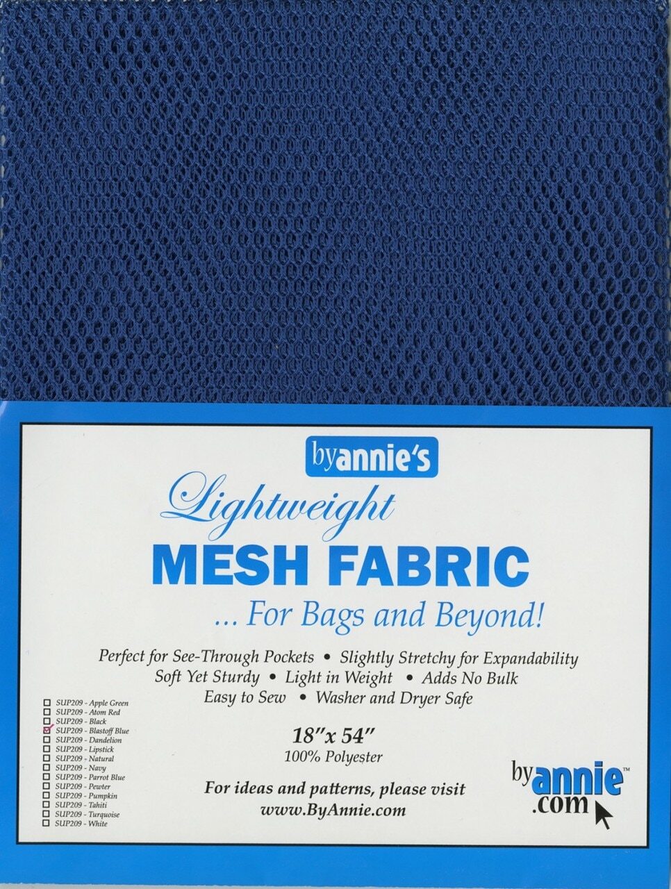 Mesh Fabric-Blast off Blue for bag making, sewing and creative projects