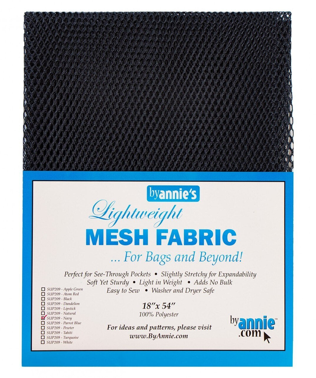 Mesh Fabric-Navy for bag making, sewing and creative projects