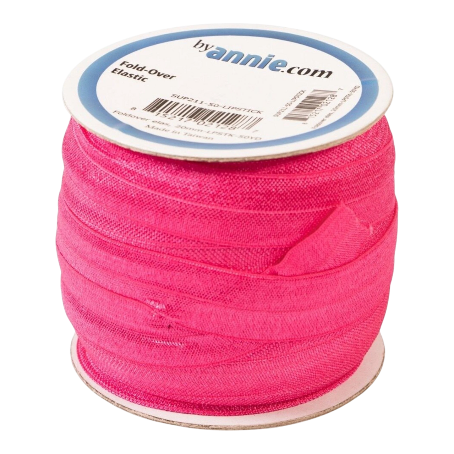 Fold Over Elastic - 19 mm Lipstick for garments, sewing and bag making projects