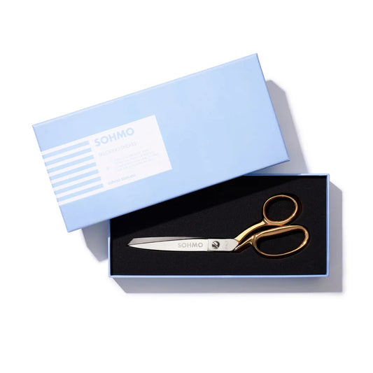 SOHMO Tailoring Shears 8" — Italian Handmade, 24k Gold-Plated, Dual Blade Type