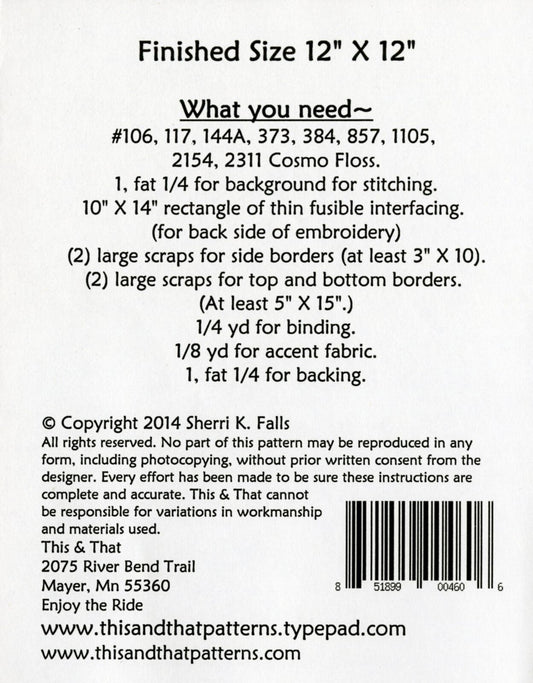 Enjoy the Ride Embroidery Pattern , quilting and craft projects