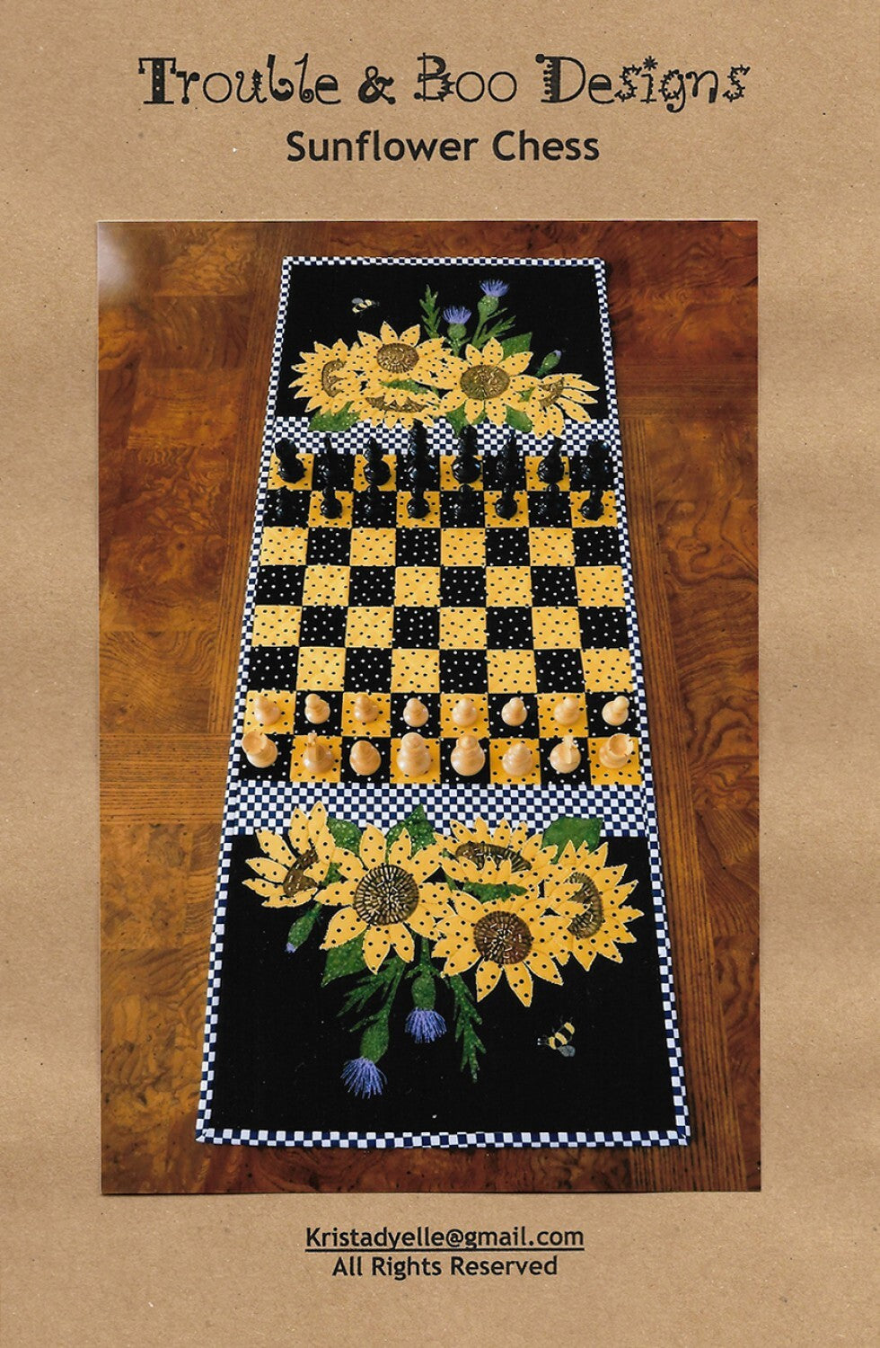 Sunflower Chess Table Runner Pattern