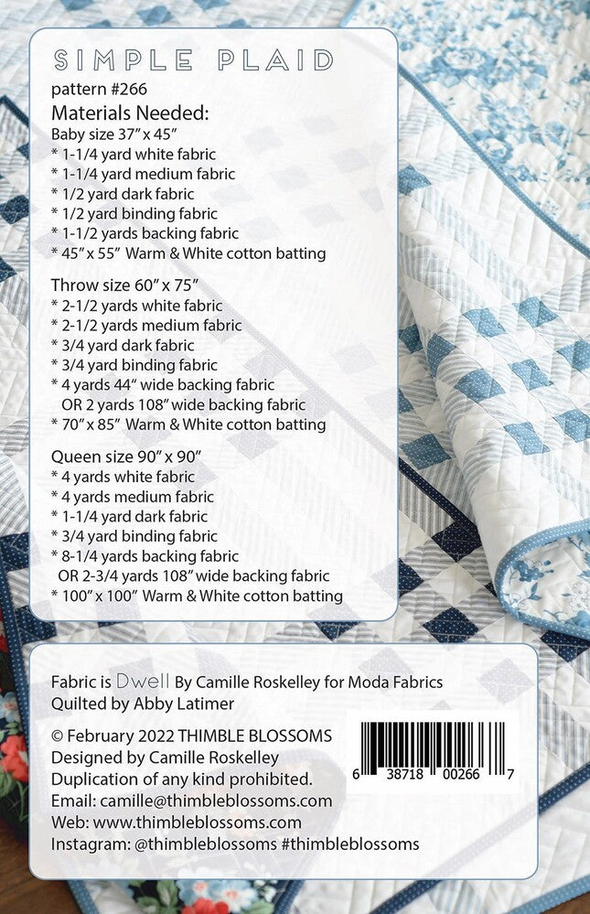 Simple Plaid Quilt Pattern