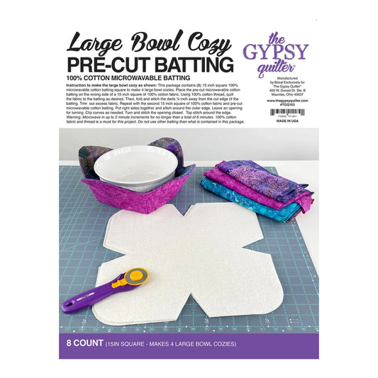 Bowl Cozy Pre-Cut Batting | 8ct Large