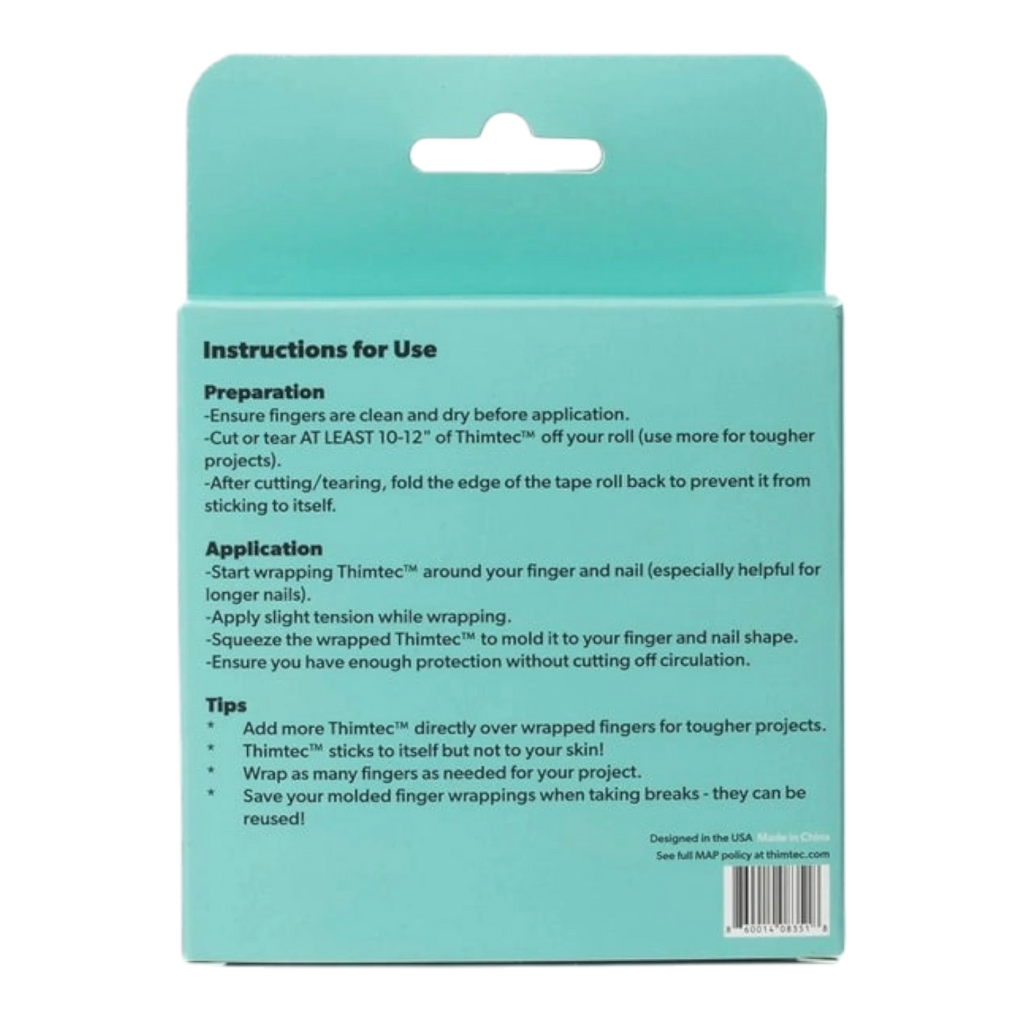 Thimtec Thimble Tape - Acid Wash for hand sewing, quilting and needlework