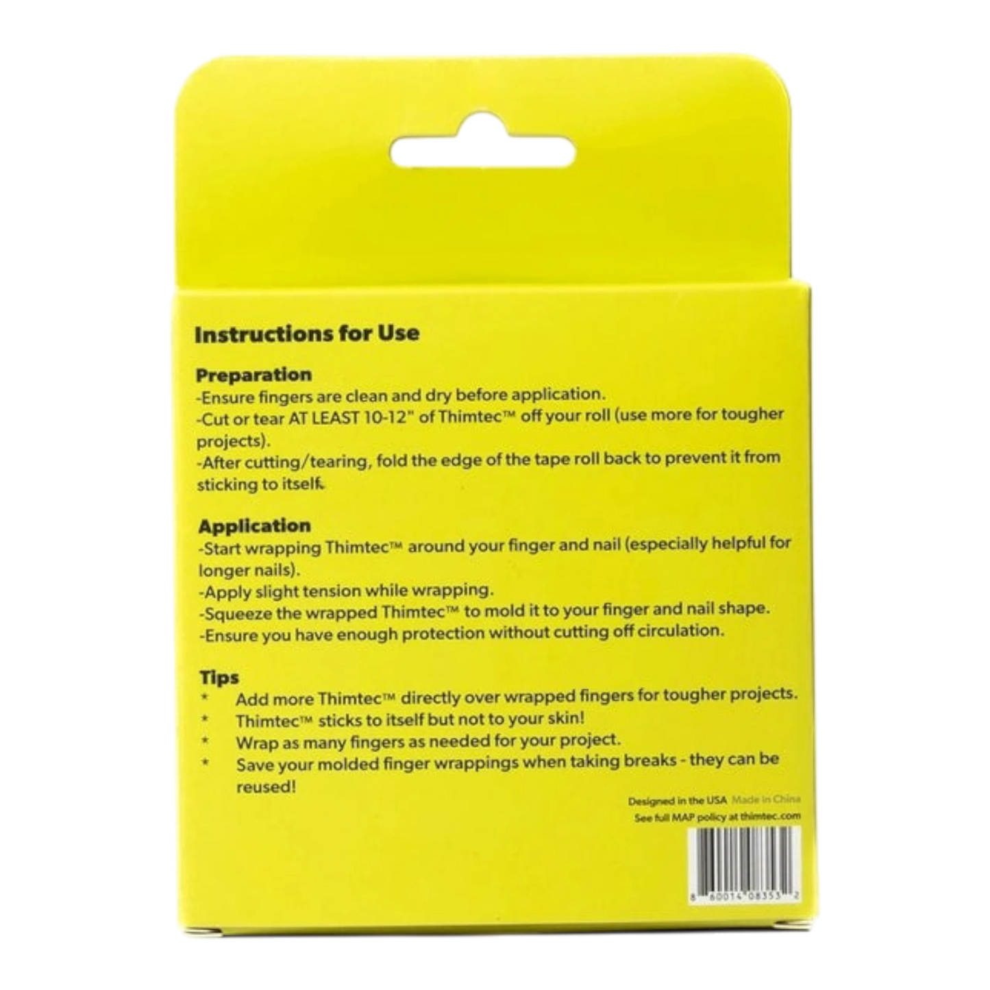 Thimtec Thimble Tape - Caution Tape for hand sewing, quilting and needlework