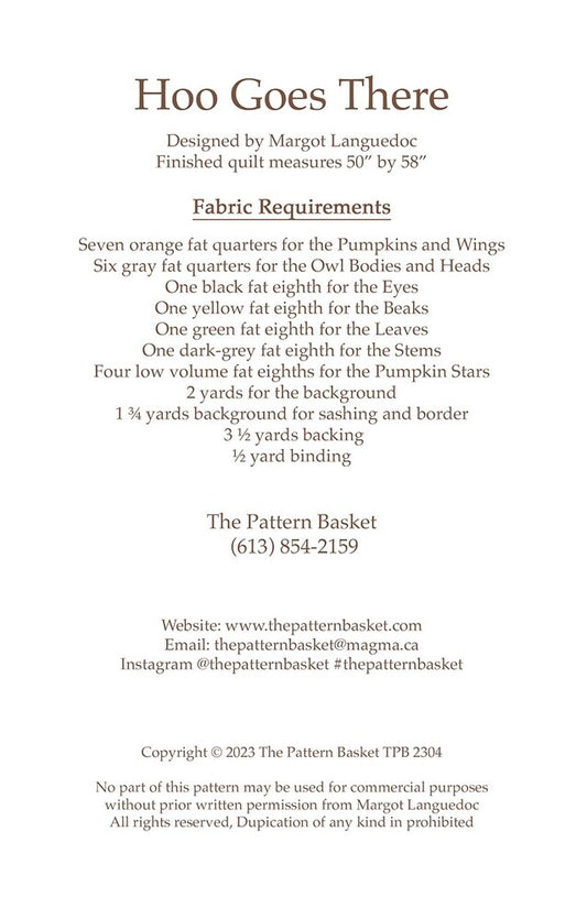 Hoo Goes There Quilt Pattern , quilting and craft projects