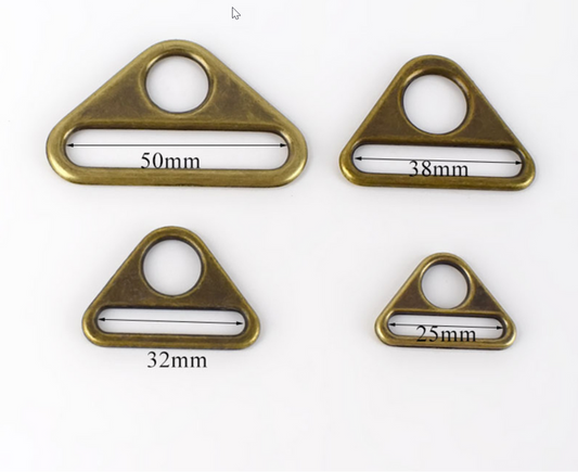 ETF Triangle Rings - Antique 38 mm for bag making and sewing projects