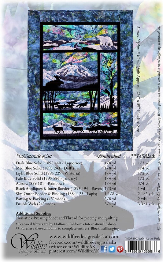 Aurora Nights: At the Park Wall Hanging Pattern , quilting and craft projects