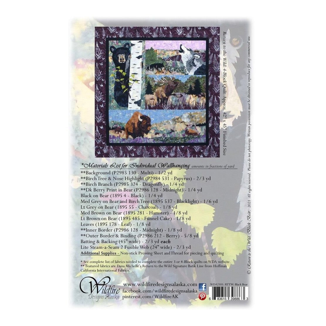 Return to the Wild: Applique Black Bear Wall Hanging Pattern