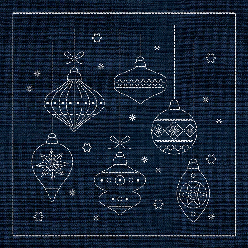Sashiko Australia Christmas Decorations INDIGO , piecing and stitching