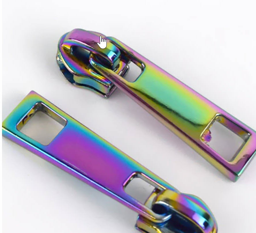 Everything Fabric Zipper Pulls Iridescent Rainbow