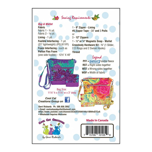 Audrey Madeline Bag & Wallet Pattern - Everything Fabric