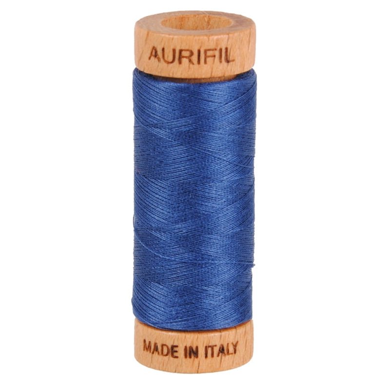 Aurifil Mako 80wt Cotton Thread Solid Steel Blue - Everything Fabric