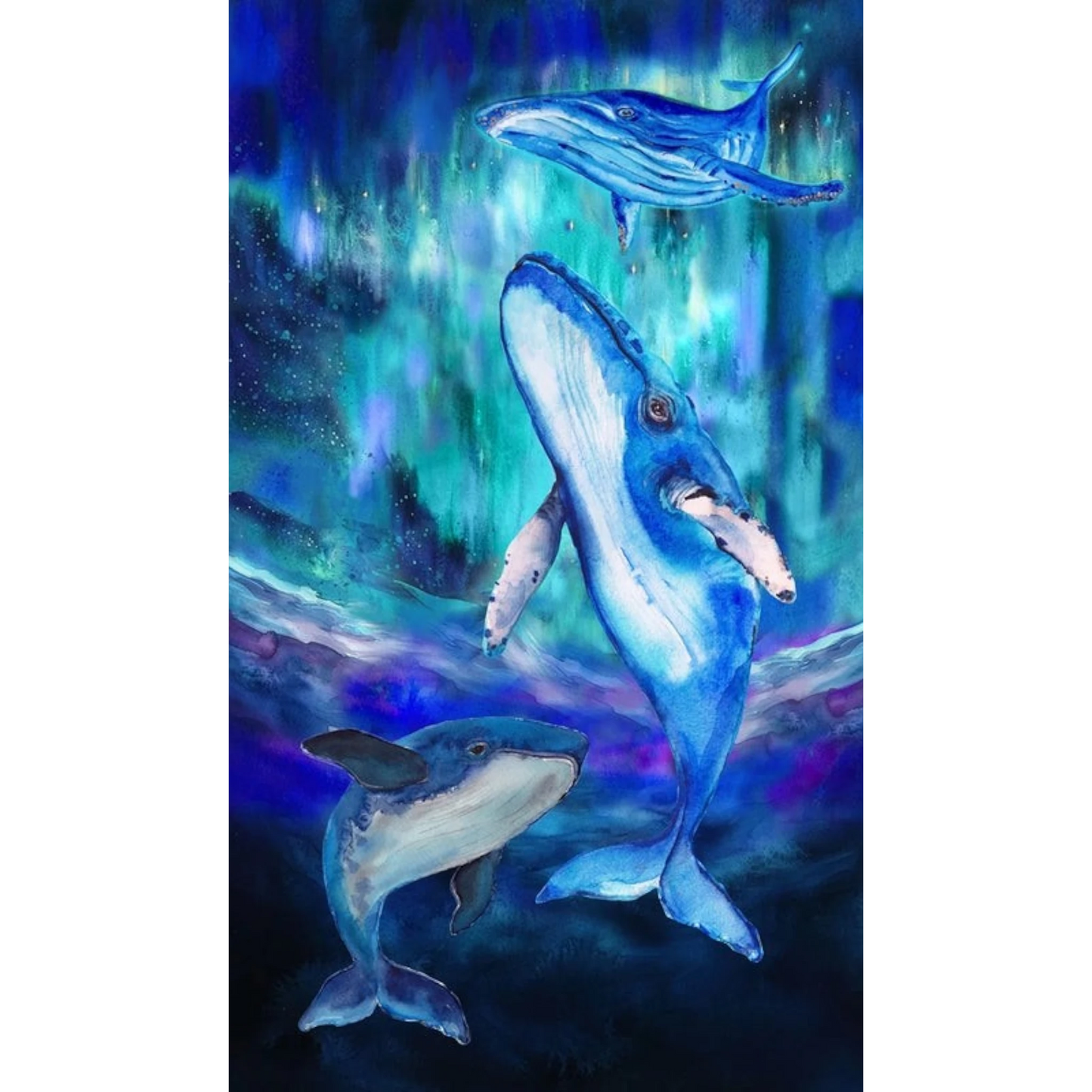 Aurora Whale Song Panel - Everything Fabric