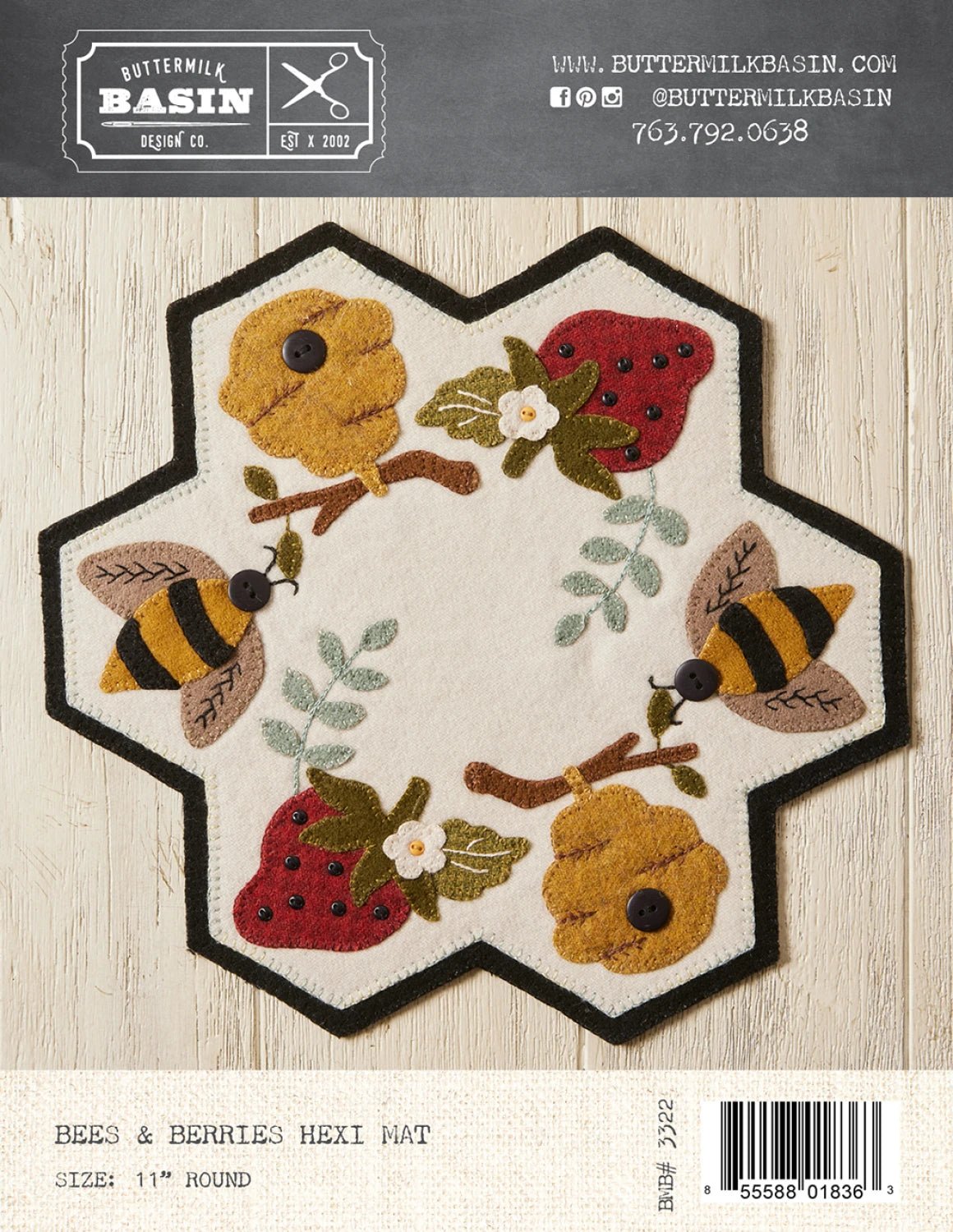 Bees & Berries HeXi Mat - Everything Fabric