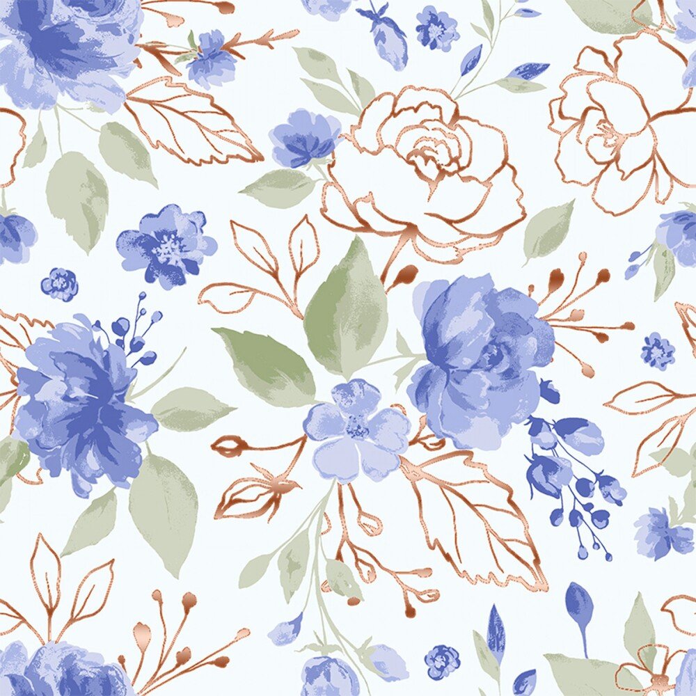 Bloom Beautifully - Blue Serenity - Everything Fabric