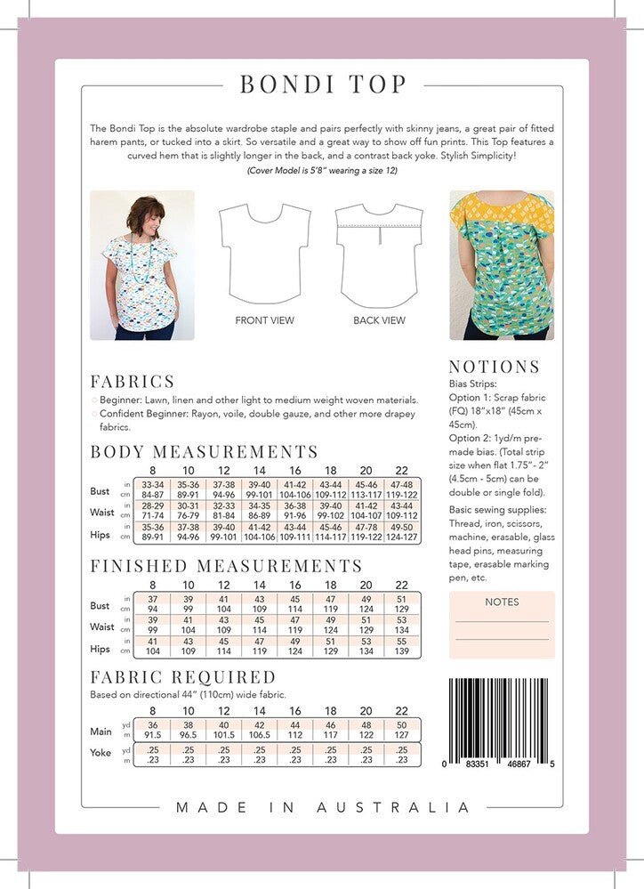 Bondi Top Pattern - Everything Fabric