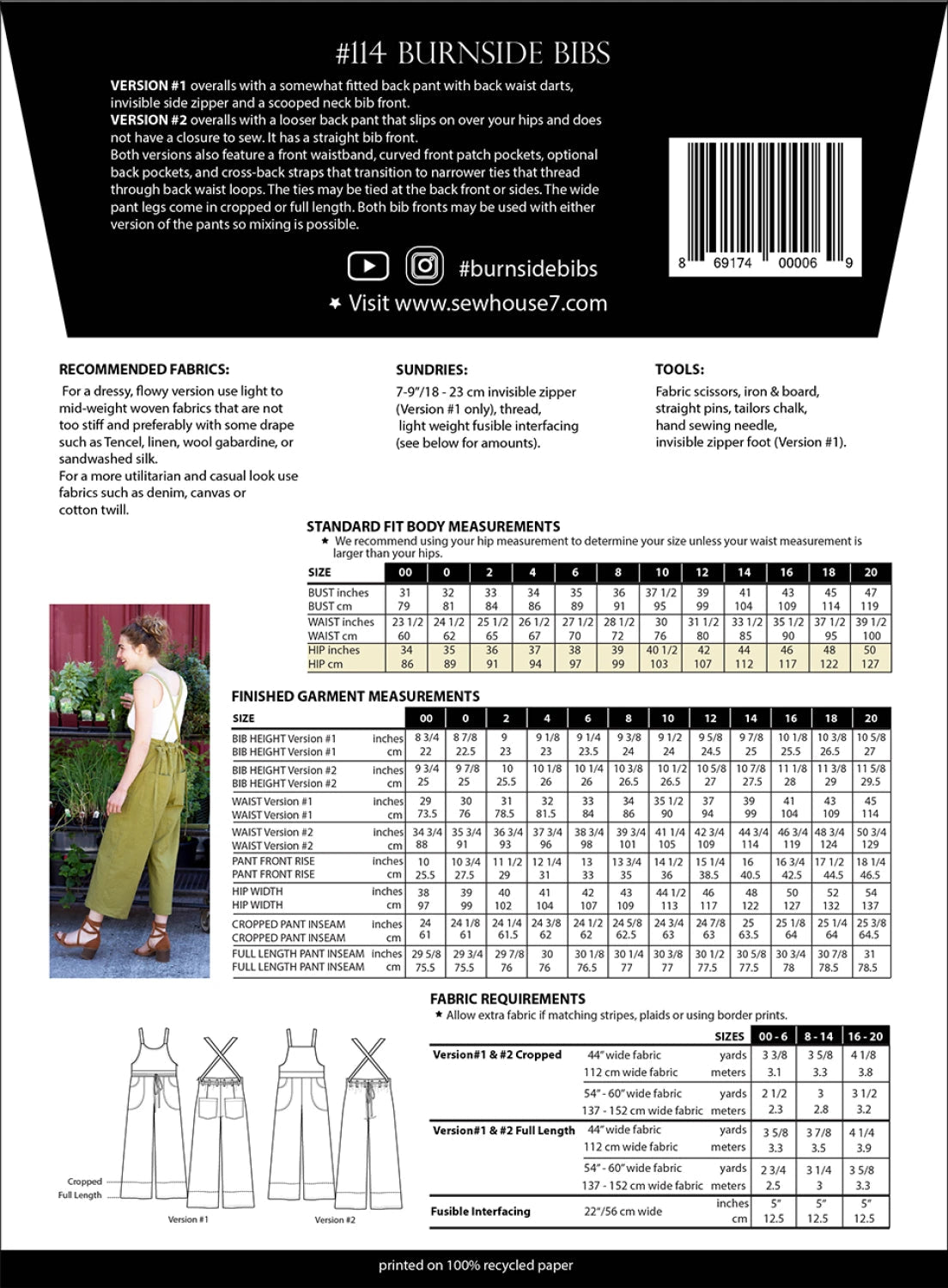 Burnside Bib Pattern - Everything Fabric