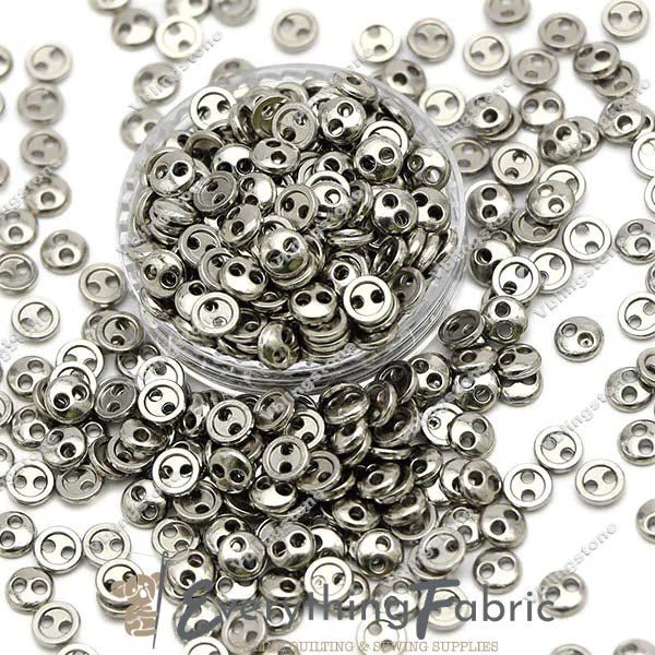 Buttons Mini 4 mm - 2 Hole Silver - Everything Fabric