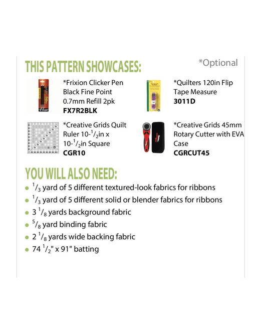 Cascading Ribbons Quilt Pattern - Everything Fabric