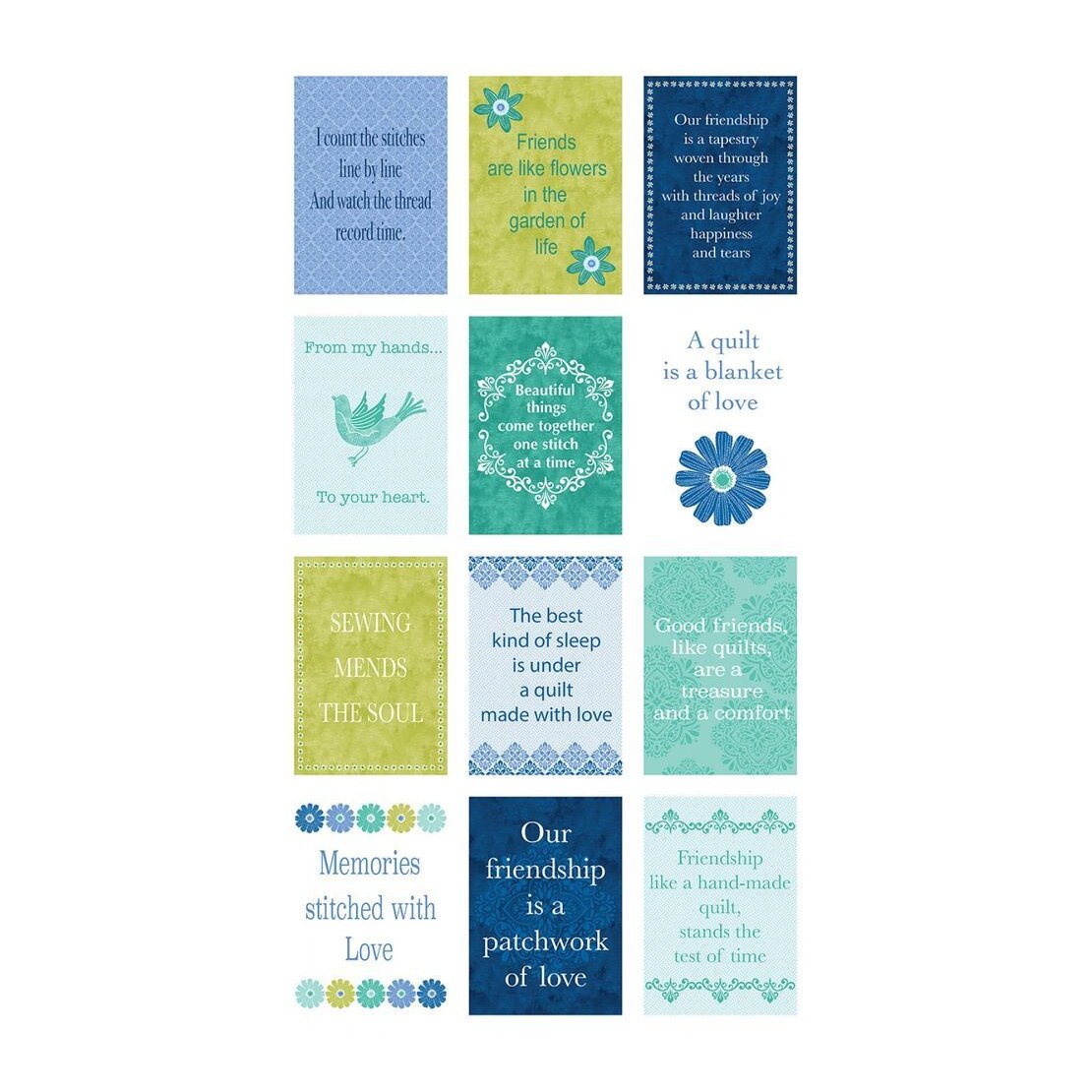Chalk Garden - Blue/Multi Chalk Inspirations Panel - Everything Fabric