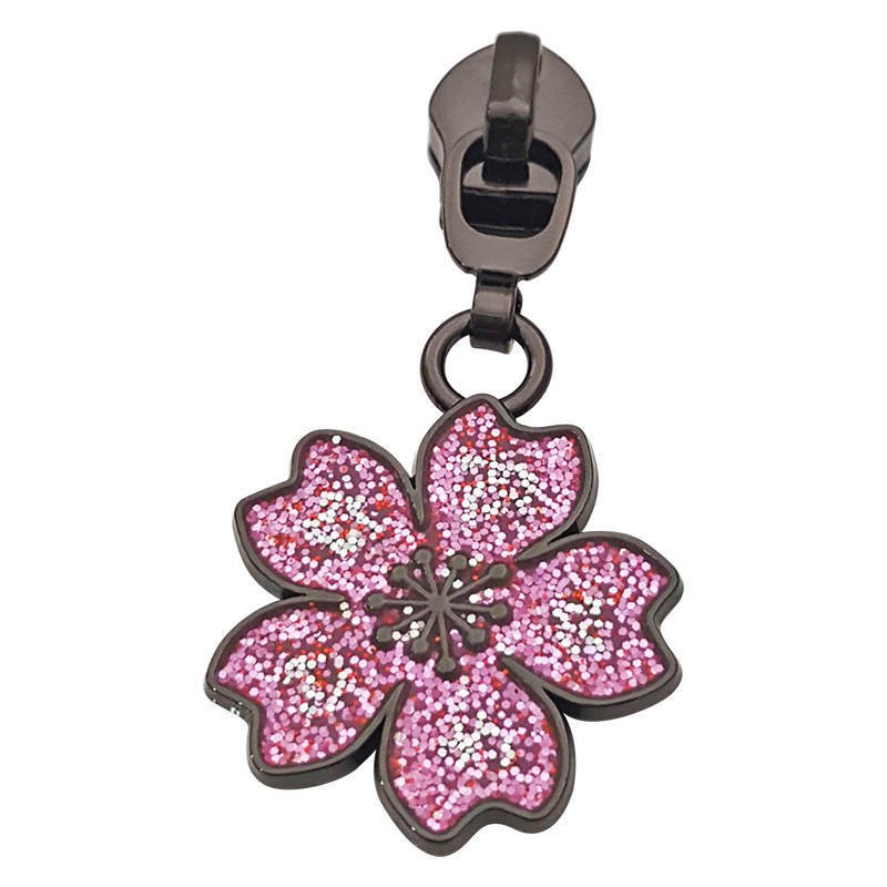 Cherry Blossom Zipper Pulls Dark Pink [Size: 5 [Slider Colour: Black - Everything Fabric
