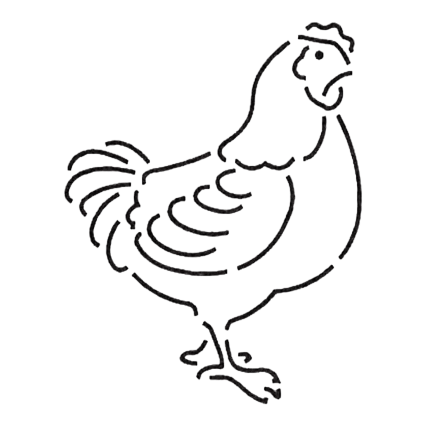 Chicken Silhouette Design - 5 in - Everything Fabric