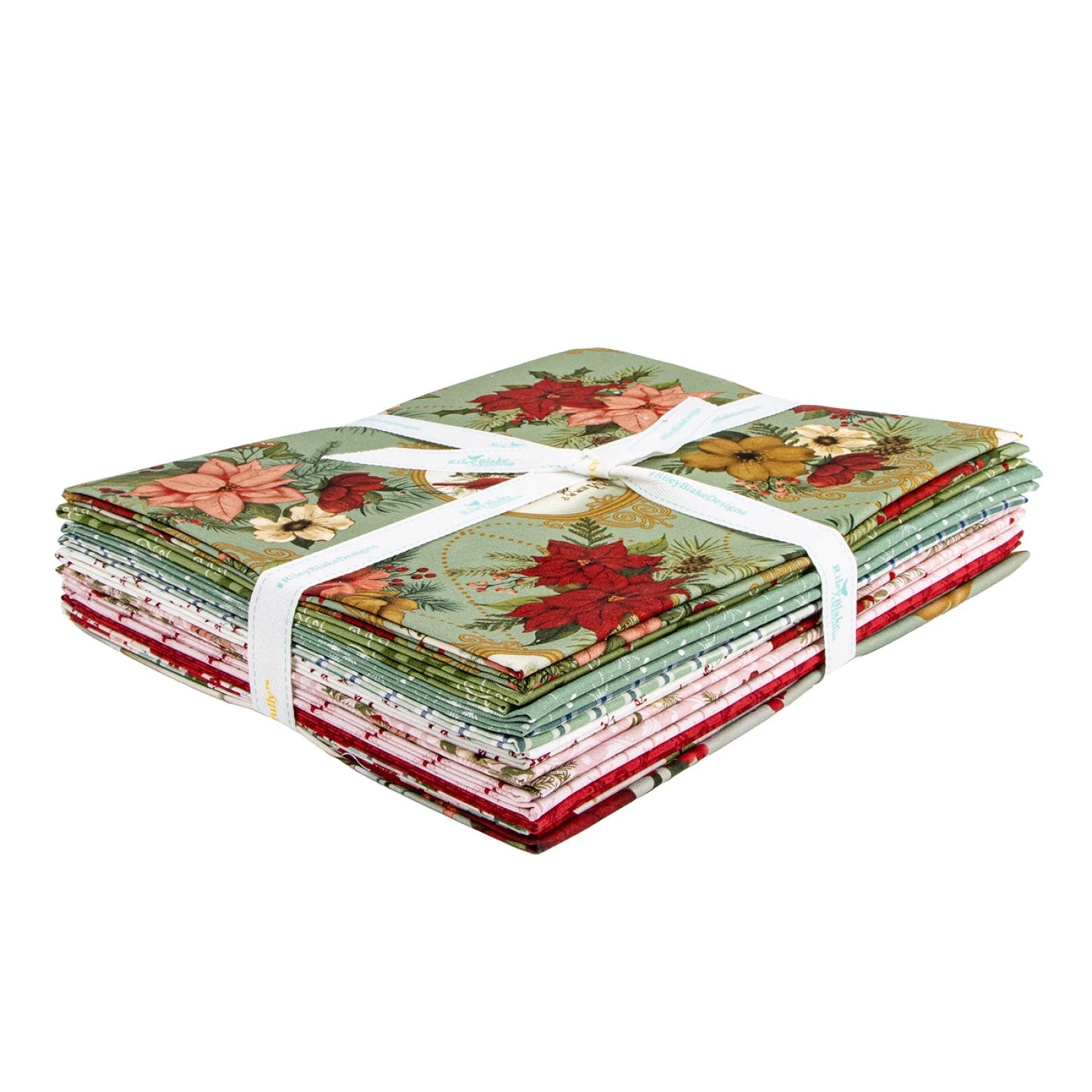 Christmas Greetings 1 yd Bundle Spruce - 10pc - Everything Fabric