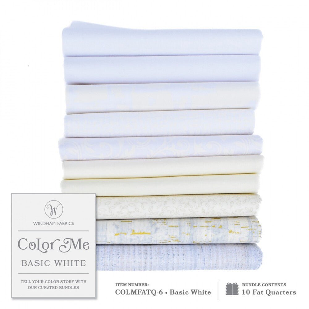 Colour Me Basic White - FQ Bundle 10pc - Everything Fabric