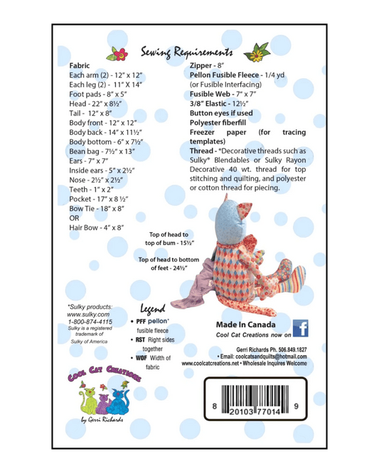 Cool Cat Pajama Bag Pattern - Everything Fabric