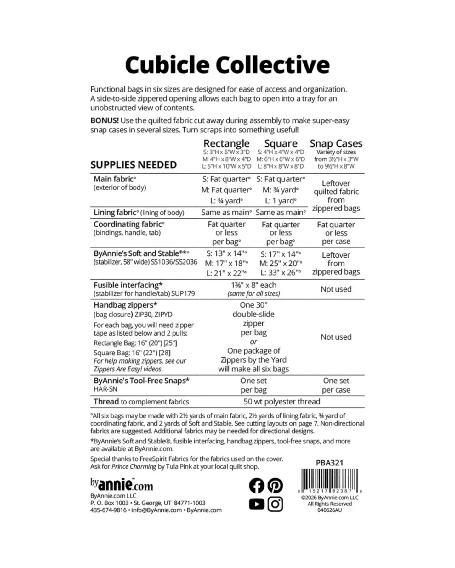 Cubicle Collective Bag Pattern - Everything Fabric