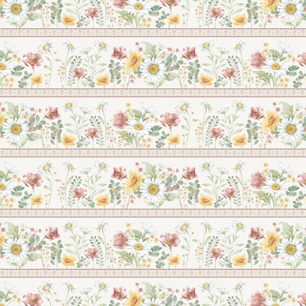 Daisy Days - Multi Repeating Stripe - Everything Fabric