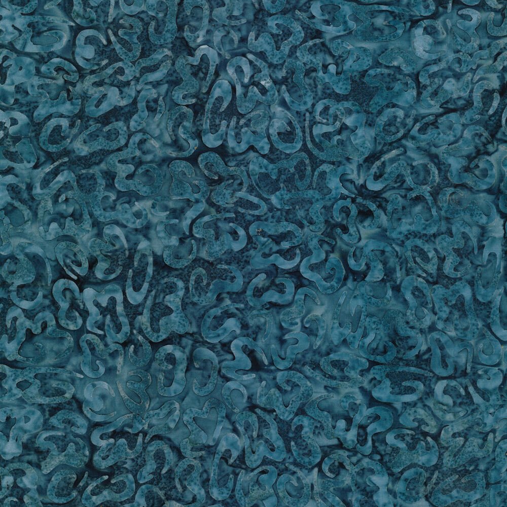 Del Mar Batik - Blue Curls - Everything Fabric