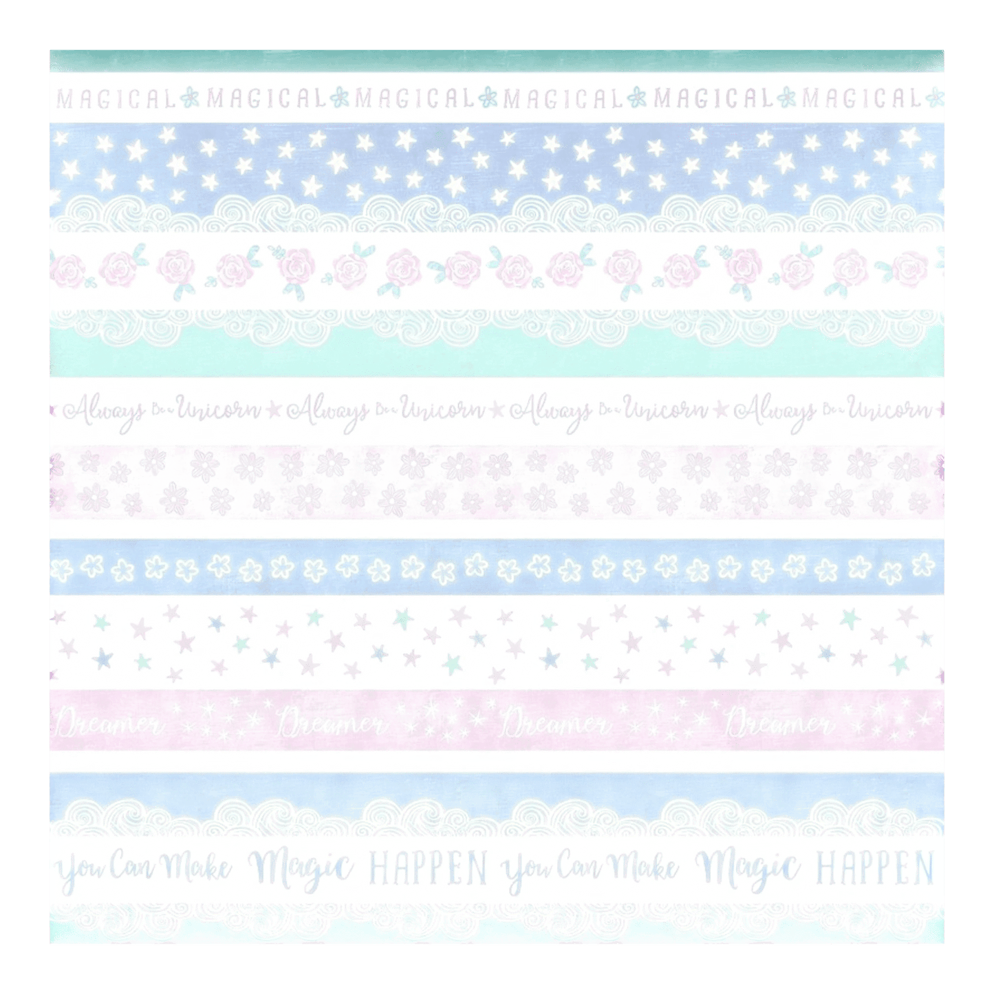 Dreamers - Turquoise/Multi Dreamers Stripe - Everything Fabric