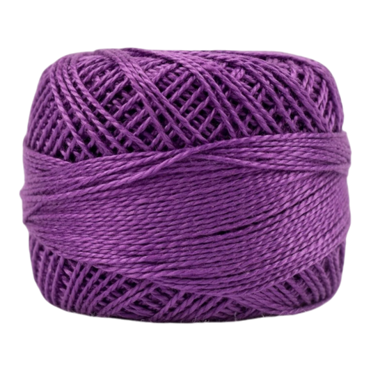 Eleganza 8wt Solid Perle Cotton Ball - VIVID VIOLET for embroidery, stitching and decorative needlework