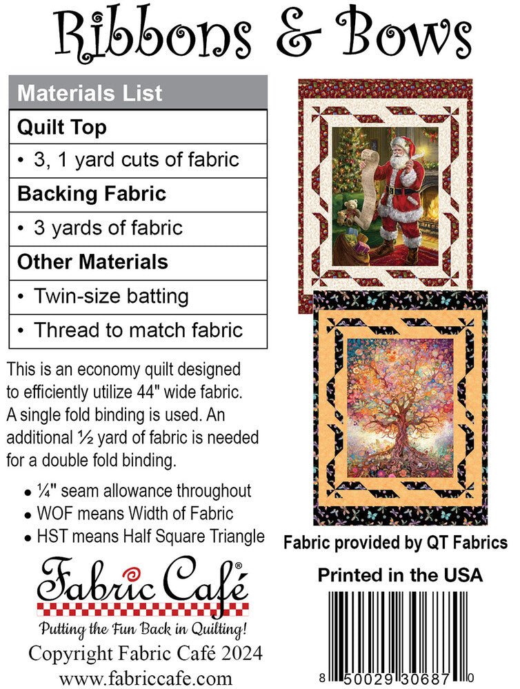 Fabric Cafe - 3 Yard Quilt Pattern - Ribbons & Bows - Everything Fabric