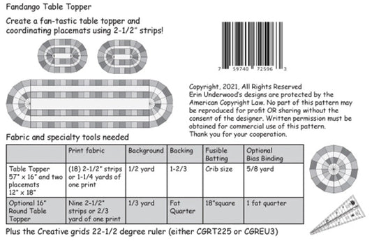 Fandango Runner & Placemat Set Pattern - Everything Fabric