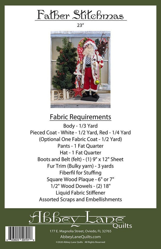 Father Stitchmas Doll Pattern - Everything Fabric