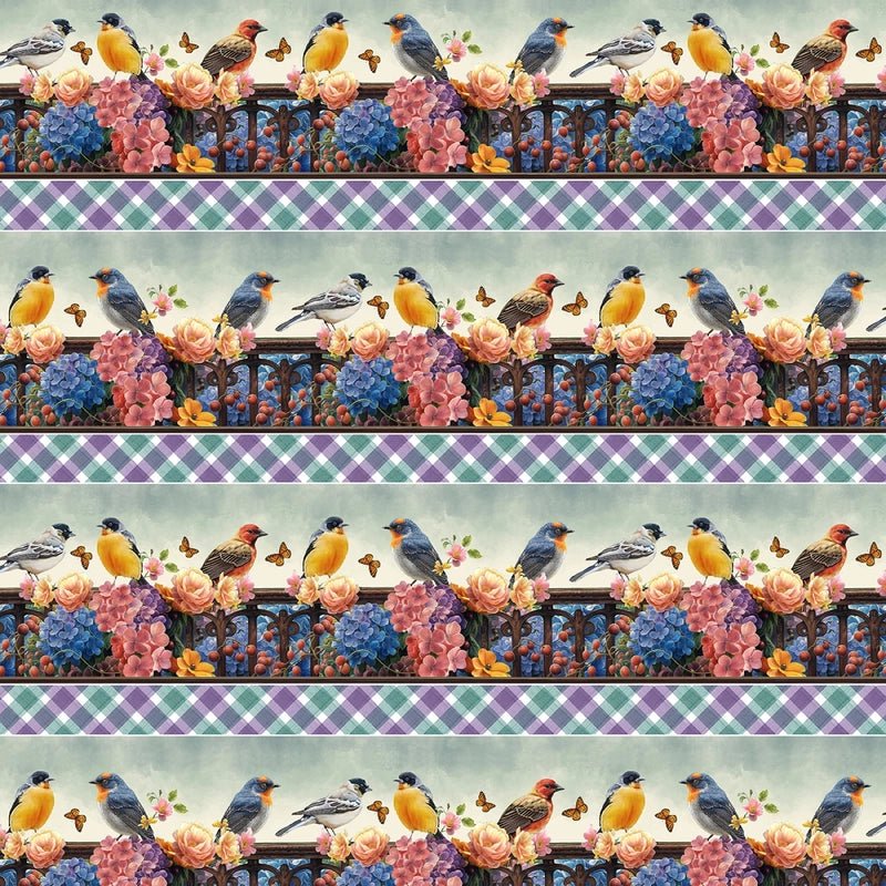 Florinda - Blue Border Stripe - Everything Fabric