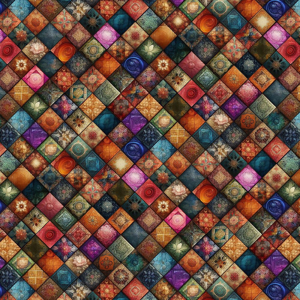Forget Me Not - Sienna Quilt Diamonds 17in repeat - Everything Fabric