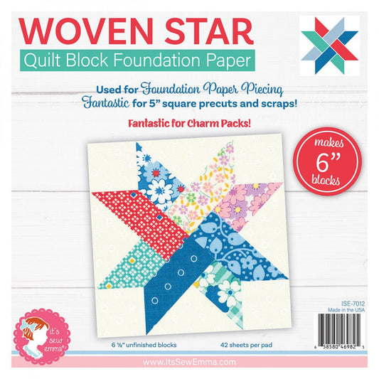 Foundation Paper - Woven Star Quilt Block - Everything Fabric