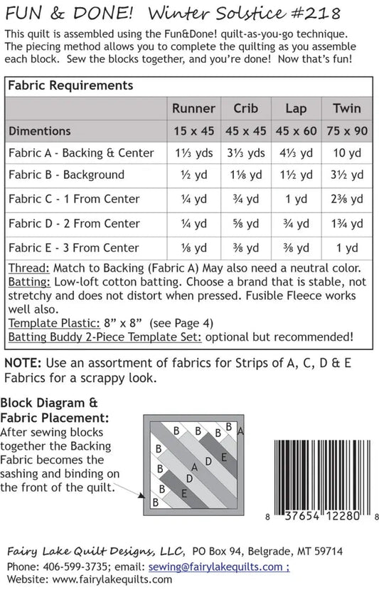 Fun & Done! Quilting Pattern - WINTER SOLSTICE - Everything Fabric